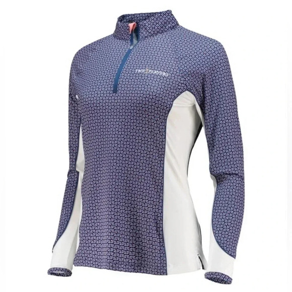 THE PLAYERS Peter Millar Women's Quarter-Zip Raglan Long Sleeve Sun Shirt XS - Picture 2 of 8